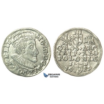 T006, Poland, Sigismund III, 3 Groschen (Trojak) 1589 I/D, Olkusz, Silver (2.24g)