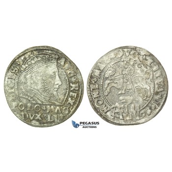 T121, Poland (for Lithuania) Sigismund II Augustus, Groschen 1546, Vilnius, Silver (0.72g) Very Rare!