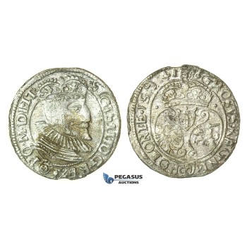 T138, Poland, Sigismund III, Groschen 1594 I/F, Olkusz, Silver (1.08g) Rare!