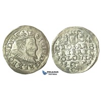 T45, Poland, Sigismund III, 3 Groschen (Trojak) 1595 I/F, Wschowa (Fraustadt) Silver (2.42g)