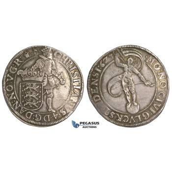 U95, Denmark (Glückstadt) Christian IV, Speciedaler 1623, Glückstadt, Silver (28.87g) Hede 156, Good VF with cabinet toning! Rare!