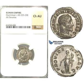 U97, Roman Empire, Maximinus I. Thrax (235-238 AD) AR Denarius, Rome (236 AD) NGC Ch AU