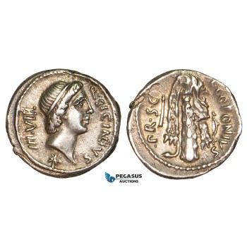 V04X, Roman Republic, Q. Sicinius & C. Coponius (49 BC) AR Denarius (3.82g) Club