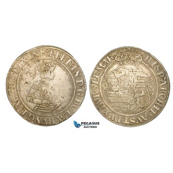 V72, Austria (Bohemia) Ferdinand I, 1/2 Taler ND (1529) Joachimstal, Silver (14.53g) Extremely Rare!