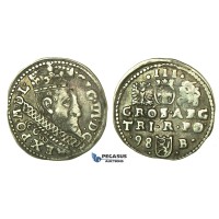 W216, Poland, Sigismund III, 3 Groschen (Trojak) 1598 B, Bydgoszcz (Bromberg) Silver (2.04g)