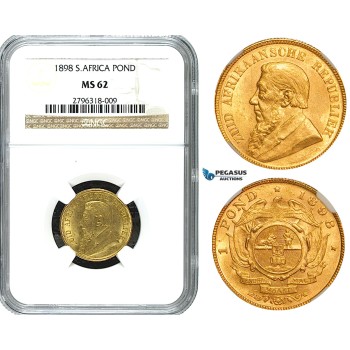 Y43, South Africa (ZAR) Pond 1898, Gold, NGC MS62
