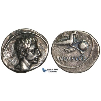 Y71, Roman Empire, Augustus (27 BC - 14 AD) AR Denarius (3.65g) Uncertain Spanish mint, 17-16 BC, Capricorn