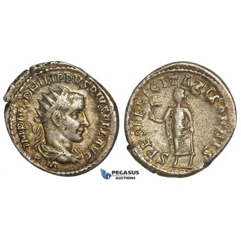 Y76, Roman Empire, Philip I. The Arab (244-249 AD) AR Antoninianus, Antioch, Felicitatis