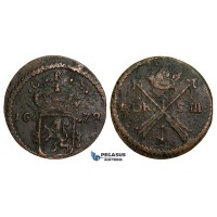 Y79, Sweden, Karl XI, 1 Öre 1678, Avesta, Copper, F (some corrosion)