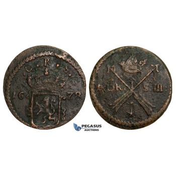 Y79, Sweden, Karl XI, 1 Öre 1678, Avesta, Copper, F (some corrosion)