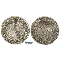 Z08, Poland, Johann Kazimir, 6 Groschen 1662 GB A, Lviv, Silver, Corrosion