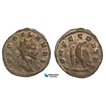 Z60, Roman Empire, Divus Claudius II Gothicus (Died 270 AD) Antoninianus (2.14g) Rome, 1st emission of Aurelian, Eagle, EF