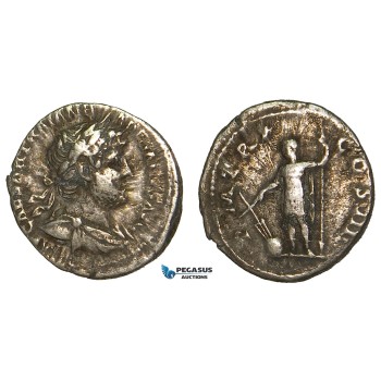 Z91, Roman Empire, Hadrian (117-138 AD) AR Denarius (2.79g) Rome (124 AD) Emperor, F-VF