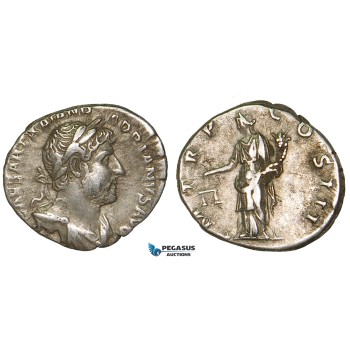 Z92, Roman Empire, Hadrian (117-138 AD) AR Denarius (3.31g) Rome (119-122 AD) Aequitas, VF