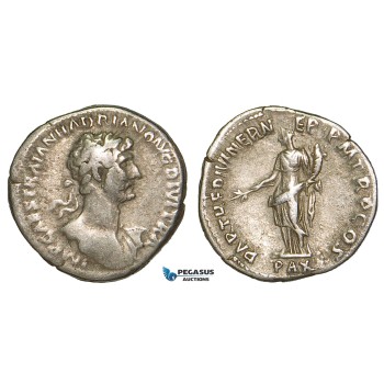 Z94, Roman Empire, Hadrian (117-138 AD) AR Denarius (2.94g) Rome (117 AD) Pax, VF