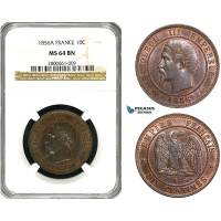 ZB06, France, Napoleon III, 10 Centimes 1856-A, Paris, NGC MS64BN