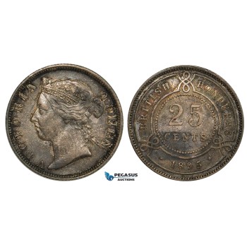 ZB19, British Honduras (Belize) Victoria, 25 Cents 1895, Silver, Dark toned VF-XF