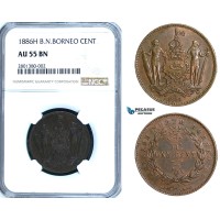 ZB63, British North Borneo, 1 Cent 1886-H, Heaton, NGC AU55BN ZB63, British North Borneo, 1 Cent 1886-H, Heaton, NGC AU55BN