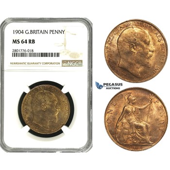 ZD53, Great Britain, Edward VII, Penny 1904, NGC MS64RB
