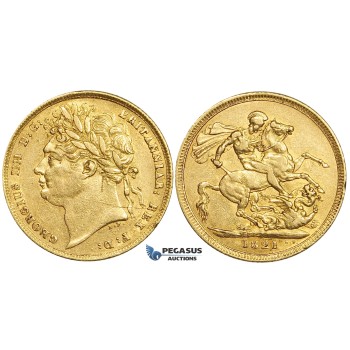 ZE62, Great Britain, George IV, 1 Sovereign 1821, London, Gold (7.98g) VF-gVF (Scratches on Obv!)