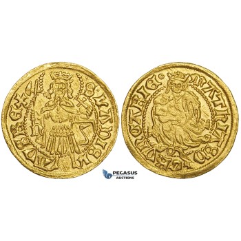 ZE74, Hungary, Matthias Corvinus, Goldgulden ND (1482-88) n-, Nagybanya, Gold (3.53g) UNC