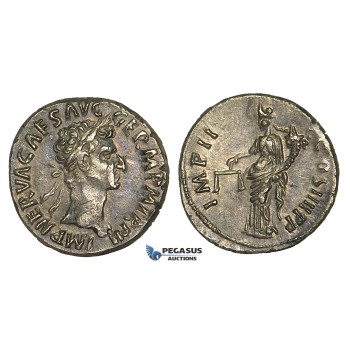 ZF28, Roman Empire, Nerva (96-98 AD), AR Denarius (3.48g) Rome, 98 AD, Aequitas, gVF (Scratches)