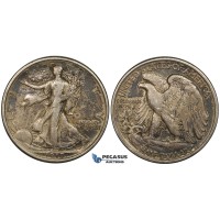 ZG35, United States, Walking Liberty Half Dollar (50C) 1918, Philadelphia, Silver, Toned VF