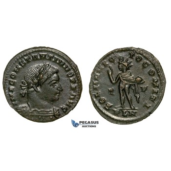 ZG42, Roman Empire, Constantine I (306-337 AD), Æ Nummus (3.82g) Londinium (London) Sol Standing, BrownVF-EF