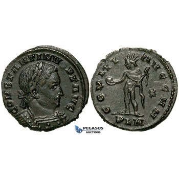ZG45, Roman Empire, Constantine I (306-337 AD), Æ Nummus (4.65g) Londinium (London) Sol Standing, Brown EF