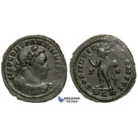 ZG47, Roman Empire, Constantine I (306-337 AD), Æ Nummus (4.46g) Londinium (London) Sol Standing, Brown VF