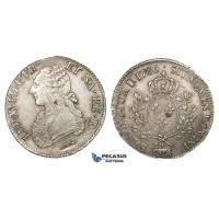ZG59, France, Louis XVI, Ecu 1786, Ox mm, Pau, Silver, VF-XF, Die adjustment marks