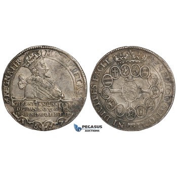 ZH05, Denmark, Christian IV, Speciedaler 1627 NS, Copenhagen, Silver (28.68g) H 55A, Toned gVF