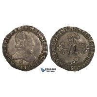 ZH14, France, Henry III, Franc d'argent 1582 C, Saint-Lô, Silver (13.37g) Dup. 1130, F-VF