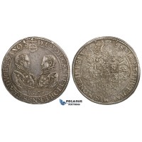 ZH23, Germany, Saxony-Gotha-Coburg, Joh. Kasimir & Joh. Ernst, Taler 1579, Saafeld, Silver (29.02g) VF-EF
