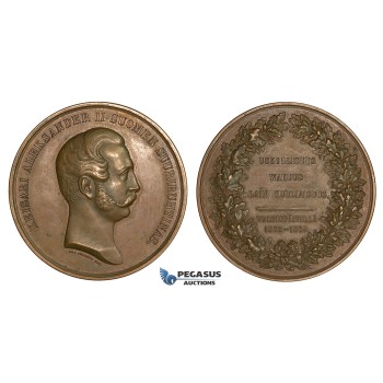 ZH74, Russia for Finland, Alexander II, Bronze Medal 1864 (Ø 55m, 74g) by Lea Ahlborn, in memory of Finnish Seym