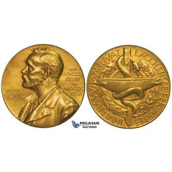 ZH94, Sweden, Alfred Nobel, Gold Medal 1972 (Ø 17mm, 19.8g) Swedish Medical Society (Medicine) Rare!