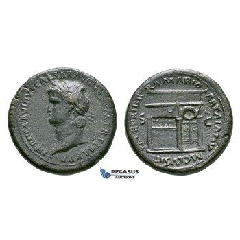 ZH98, Roman Empire, Nero (54-68 AD) Æ Sestertius (25.26g) Lugdunum (Lyon) 65 AD, Temple of Janus