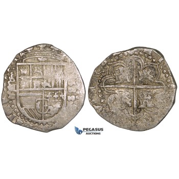 ZI26, Spain, Felipe II, Cob 2 Reales 1588-S, Seville, Silver (6.74g) VF
