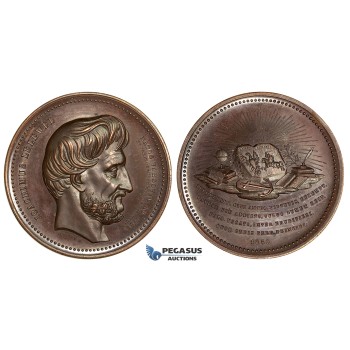 ZI63, Poland, Bronze Medal 1859 (Ø51mm, 47.5g) Joachim Lelewel, Brown EF