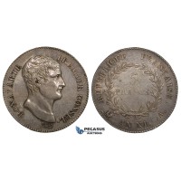 ZI90, France, Napoleon I, 5 Francs AN XI-A, Paris, Silver, Toned & Lustrous AU/ p.SUP