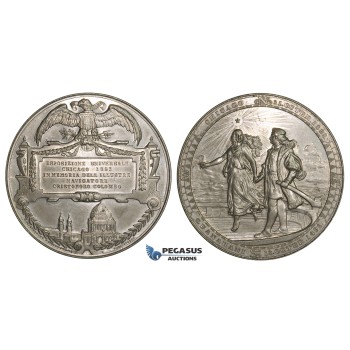ZJ09, United States, Chicago Columbus Exhibition Tin Medal 1893 (Ø69mm, 93g) aUNC