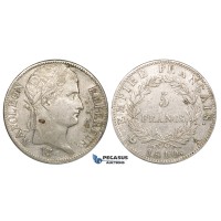 ZJ21, France, Napoleon I, 5 Francs 1810-A, Paris, Silver, Cleaned VF, some spots