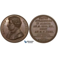 ZJ76, France & Germany, Bronze Medal 1824 (Ø41mm, 44.90g) by Wolf, Martin Bucer, Protestant reformer