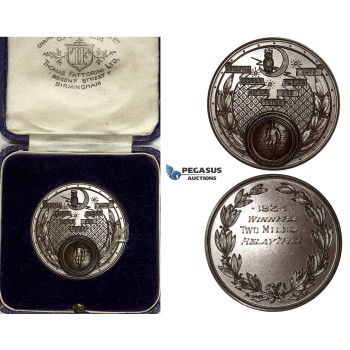 ZJ97, Great Britain, Bronze Sports Medal 1934 (Ø39mm, 27.10g) by T. Fattorini, Owl, Original Box, UNC