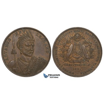 ZK07, New Zealand, Copper Token Penny 1881, Christchurch, Maori warrior