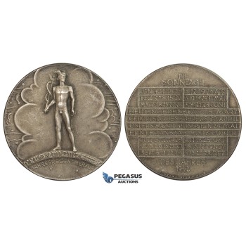 ZK58, Austria, Silver Medal 1942 (Ø 50mm, 20.31g) Vienna, Calendar, Mercury