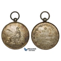 ZK66, France, Silver Medal 1816 (1840-60) (Ø24mm, 19.85g) Soreze School, Owl