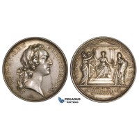 ZK91, France & Russia, Louis XV, Silver Medal (Ø51mm, 33.18g) by Marteau, Ottoman, Belgrade, RR!! 
