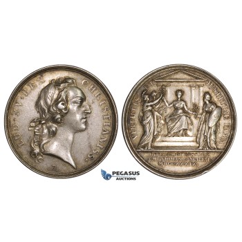 ZK91, France & Russia, Louis XV, Silver Medal (Ø51mm, 33.18g) by Marteau, Ottoman, Belgrade, RR!!