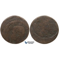 ZL18, Italy, Vittorio Emanuele II, 5 Centesimi 1862 Off-Center Strike Mint Error